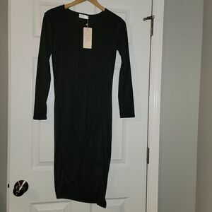 Baluoke black dress / slit bottom sz Med NWT